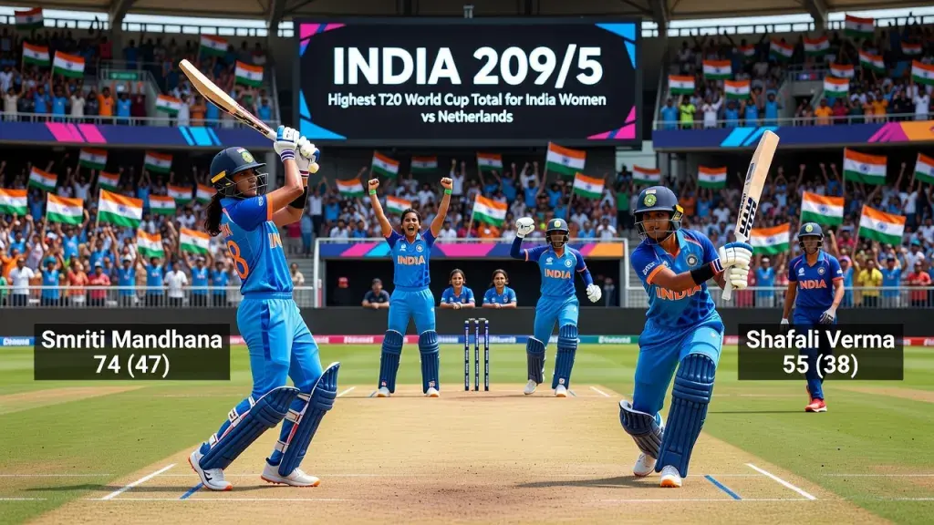 India Women Smash T20 World Cup Record to Crush Netherlands by 95 Runs